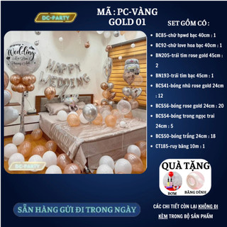 Set trang trí phòng cưới PC-VÀNG GOLD 01