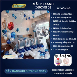 Set trang trí phòng cưới PC-XANH DƯƠNG 03