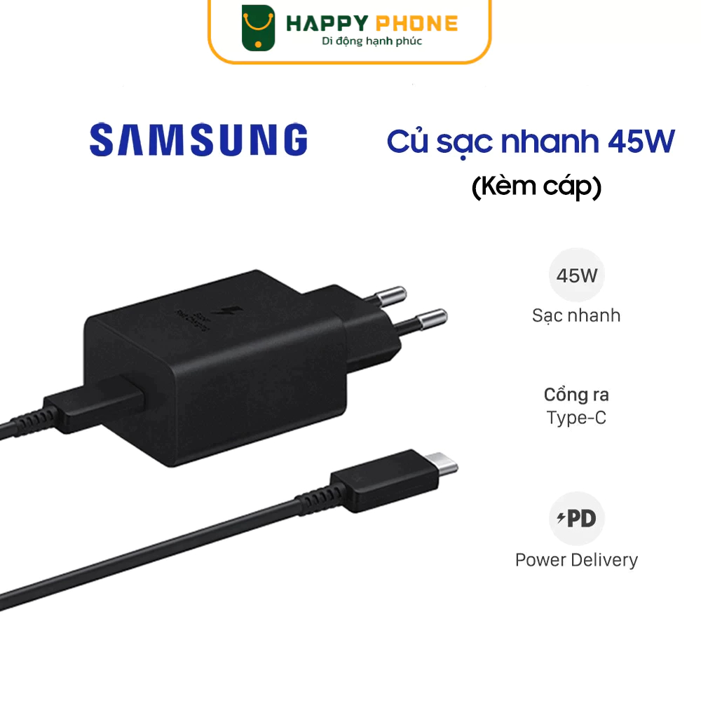 Ảnh Bộ sạc nhanh Samsung 45W (kèm cáp) - Hàng chính hãng, Mới 100% 1
