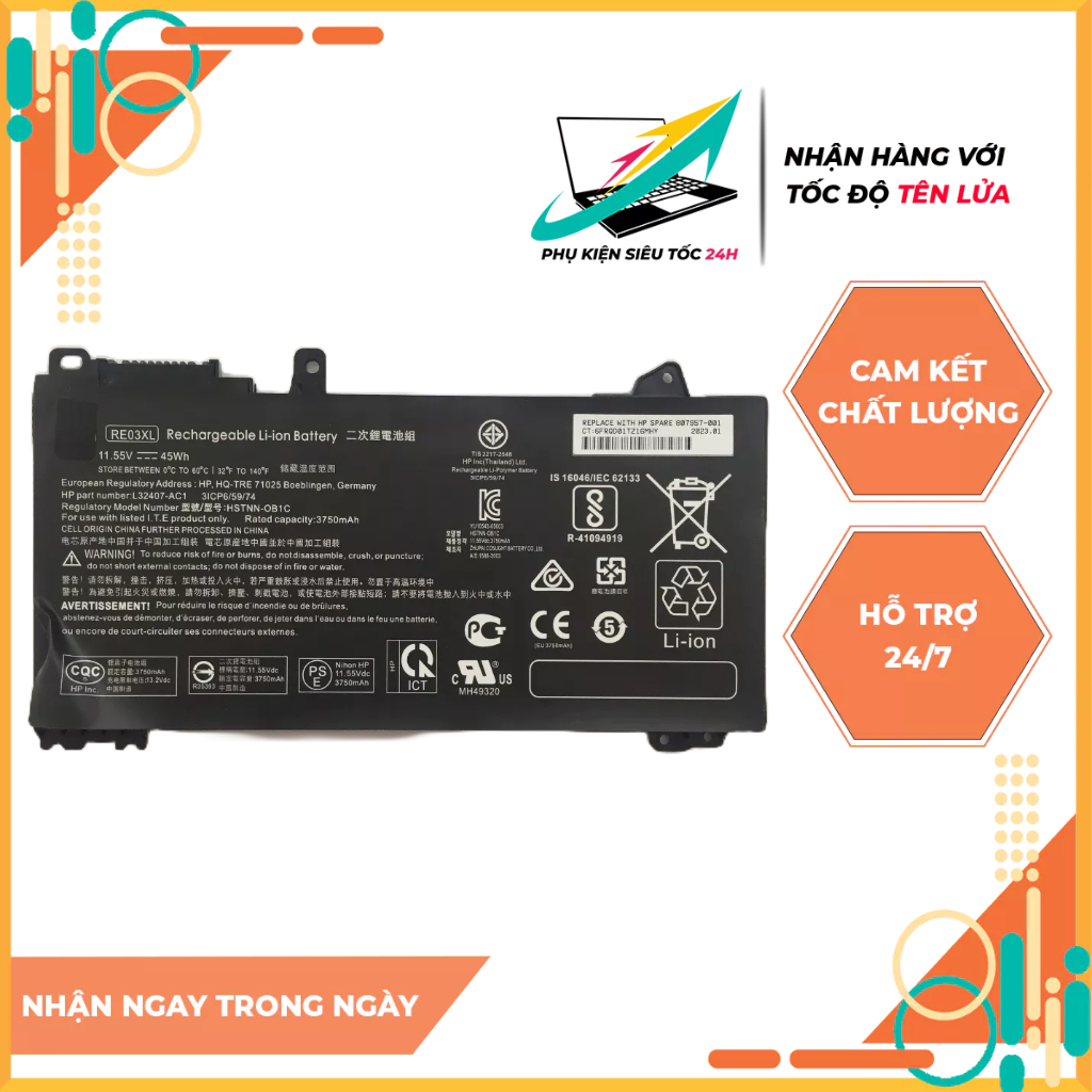 Pin Laptop HP ProBook 450 G6 - 440 G6 - 430 G6 - RE03XL Zin Mới 100% ...