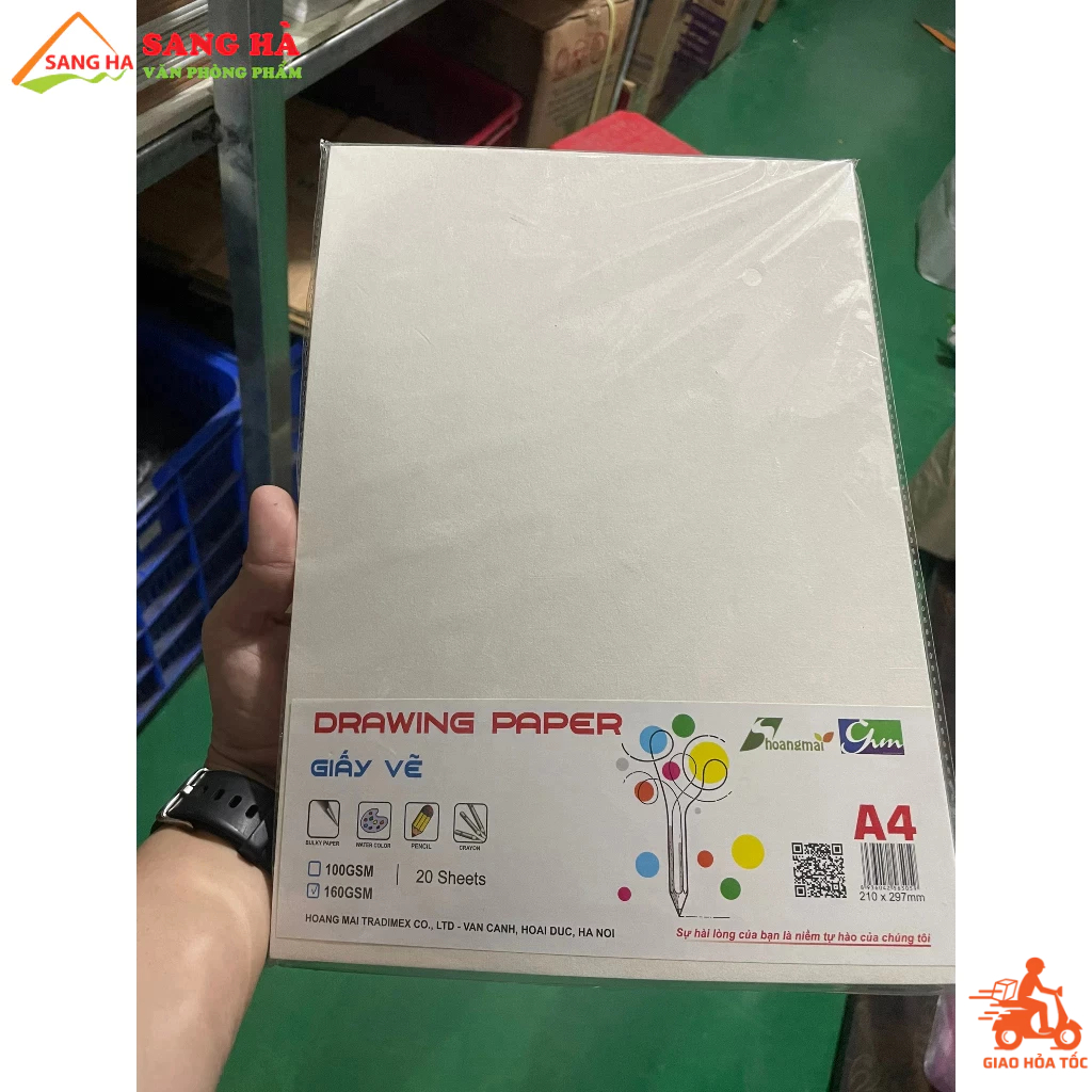 (1 Xấp 20 tờ) Giấy vẽ sần màu ngà vàng A4 Drawing Paper Hoàng Mai ...