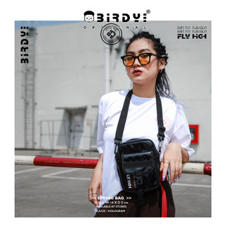 Túi đeo chéo nam nữ màu đen SPRING Bag nhỏ gọn cao cấp vải Polyester chống nước thương hiệu Birdybag