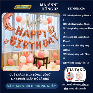 Set trang trí sinh nhật người lớn SNNL-HỒNG 02