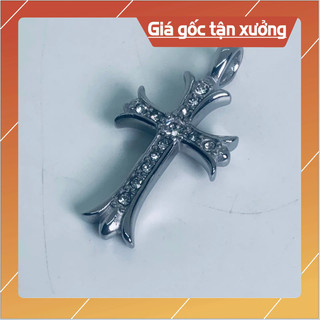 Mặt dây chuyền chữ thập đính đá trăng bảo hành 12 tháng( chỉ bán mặt)