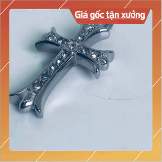 Mặt dây chuyền chữ thập đính đá trăng bảo hành 12 tháng( chỉ bán mặt)