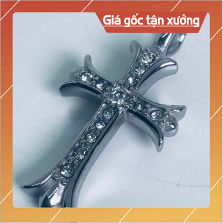 Mặt dây chuyền chữ thập đính đá trăng bảo hành 12 tháng( chỉ bán mặt)