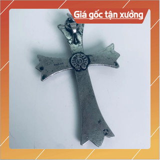 Mặt dây chuyền chrome heart big cross mạ bạc