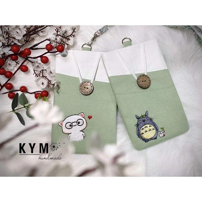 TÚI ĐIỆN THOẠI ĐEO CỔ, MẪU MÈO MẮT KÍNH THÊU TAY [GIÁ SẢN PHẨM CHƯA BAO ...