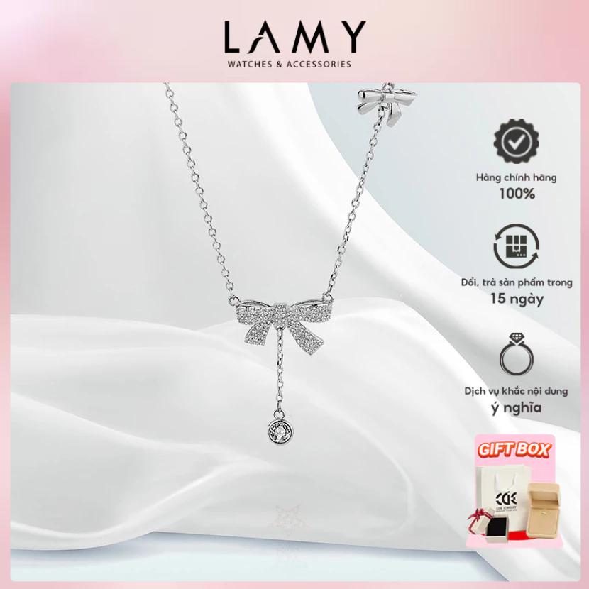 Dây Chuyền Nữ LAMY Butterfly Diamond Silver 6039 Bướm Lấp Lánh | Quà Tặng Ý Nghĩa