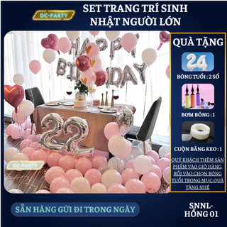 Set trang trí sinh nhật người lớn SNNL-HỒNG 01