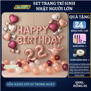 Set trang trí sinh nhật người lớn SNNL-HỒNG 05