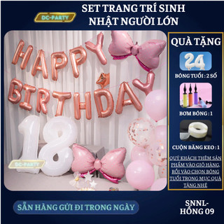 Set trang trí sinh nhật người lớn SNNL-HỒNG 09