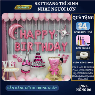 Set trang trí sinh nhật người lớn SNNL-HỒNG 06