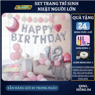 Set trang trí sinh nhật người lớn SNNL-HỒNG 04