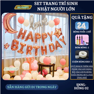 Set trang trí sinh nhật người lớn SNNL-HỒNG 02