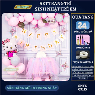 Set trang trí sinh nhật trẻ em hình hello kitty SNTE-09115