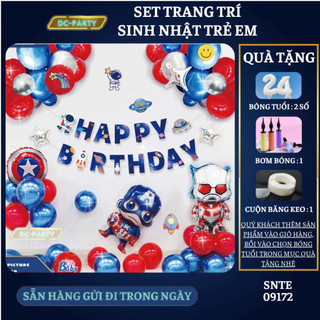 Set trang trí sinh nhật trẻ em hình siêu nhân người máy SNTE 09172
