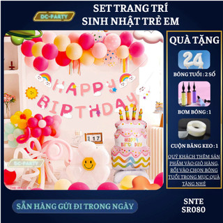Set trang trí sinh nhật bé gái hình bánh sinh nhật SNTE-SR080