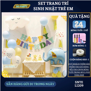 Set trang trí sinh nhật trẻ em hình con voi SNTE L1209