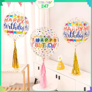 Bóng Jumbo4D Bóng Bay Trong Suốt Happy Birthday, Decor Trang Trí Sinh Nhật Cho Mọi Lứa Tuổi Tại Nhà