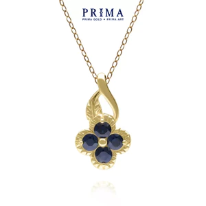 PRIMA Mặt dây  Vàng 9K - Đính Đ.á Blue Sapphire - BST LUCKY FLOWER - 135P2096-02