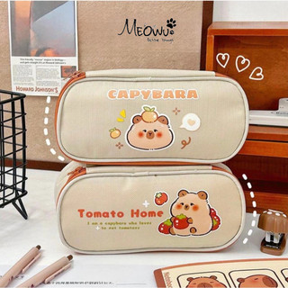 MEOWU Túi Đựng Bút Vải Canvas Hình Gấu Capybara Hoạt Hình Dễ Thương