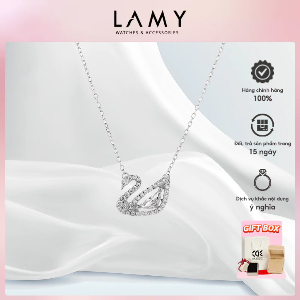 Ảnh Dây chuyền thiên nga CDE Crystal Swan Necklace White CDE6042WH - Dây chuyền nữ Lamy 1
