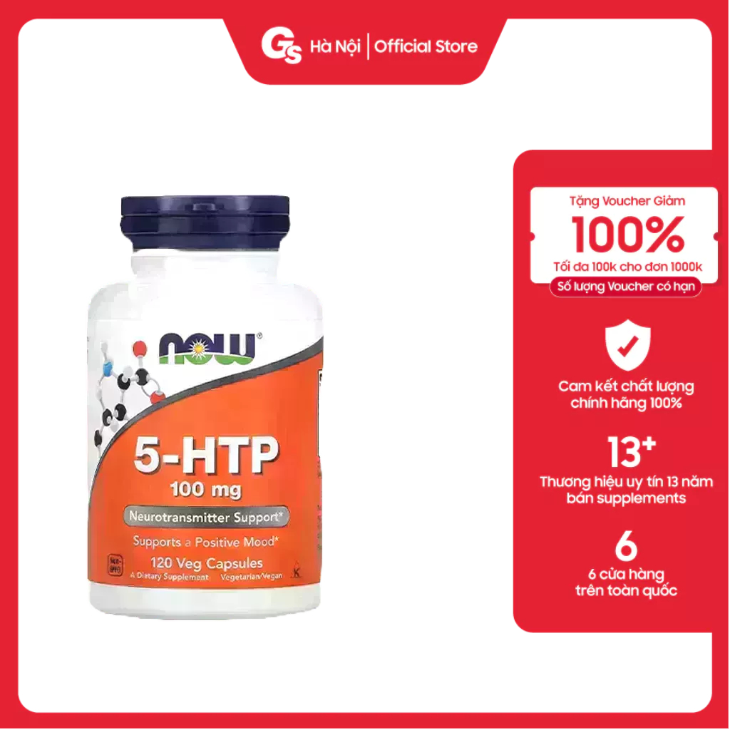 Viên uống Now 5-HTP 100 mg (120 Veg Capsules) nhập khẩu Mỹ - Gymstore ...