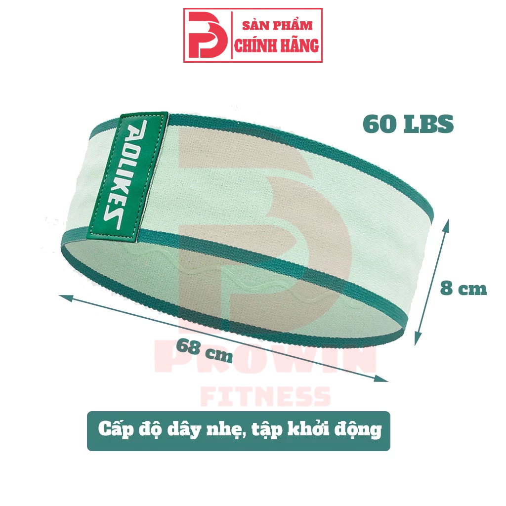 Ảnh Dây kháng lực miniband vải Aolikes version 2024 hỗ trợ tập gym yoga mông đùi, chất liệu vải cao su 3