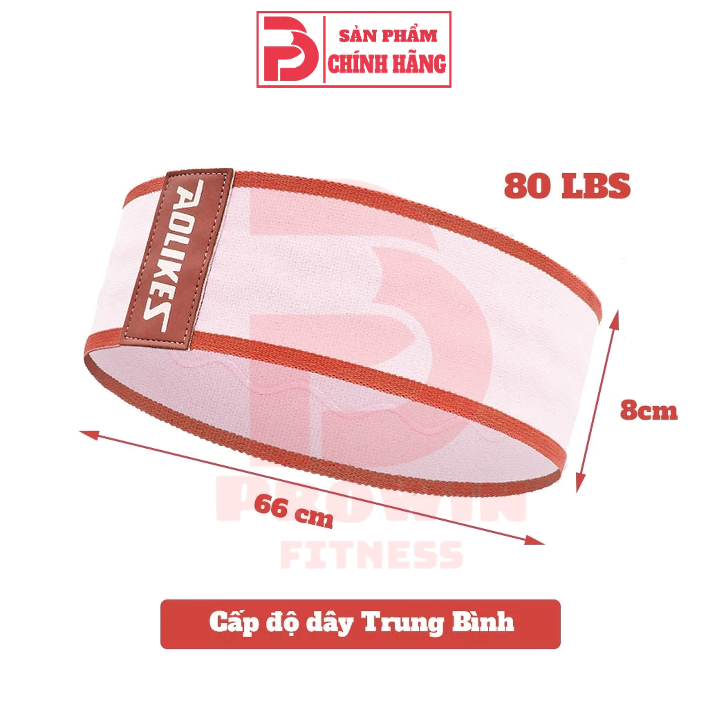 Ảnh Dây kháng lực miniband vải Aolikes version 2024 hỗ trợ tập gym yoga mông đùi, chất liệu vải cao su 4