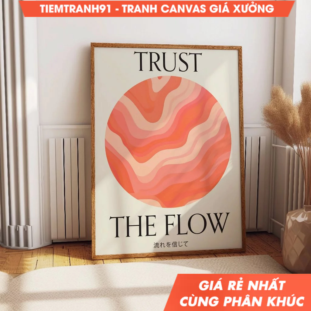 Curated visual reference: Gallery Detail: Tranh Treo Tường Trust The Flow Inspirational Pastel Typography Wall