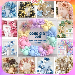 Set Bong Bóng Latex Màu Xanh, Hồng Trang Trí Tiệc Sinh Nhật Bé Trai Bé Gái CANDY14 SAN
