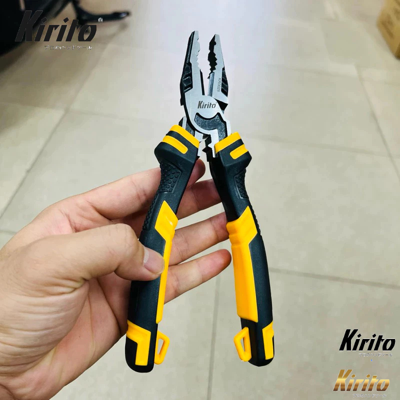 Bộ 3 Kìm Công Nghiệp Cao Cấp Kirito - Thép CR-V Siêu Bền - Hỗ Trợ  Lực Cắt, Kìm Vàng Đen Kirito