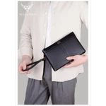 Ví Cầm Tay Nam Da Bò, Clutch Nam Hàng Hiệu WilliamPoLo Túi kẹp nách nam Cao Cấp WLC19 size 27cm — ảnh 2