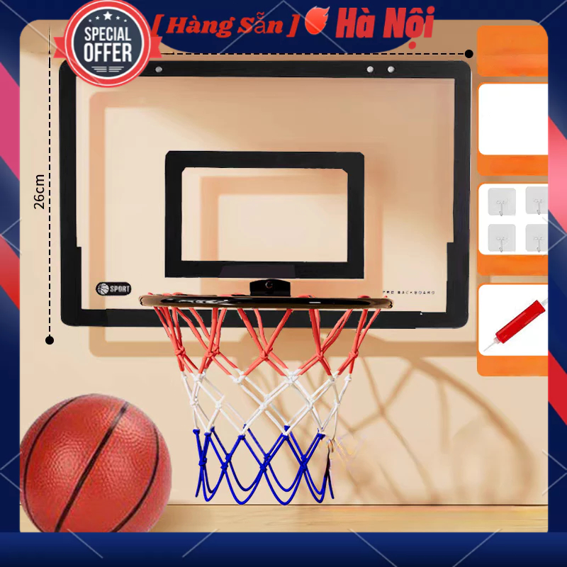 Khung đồ chơi bóng rổ cho bé mini trong suốt treo cửa không cần đục lỗ ...