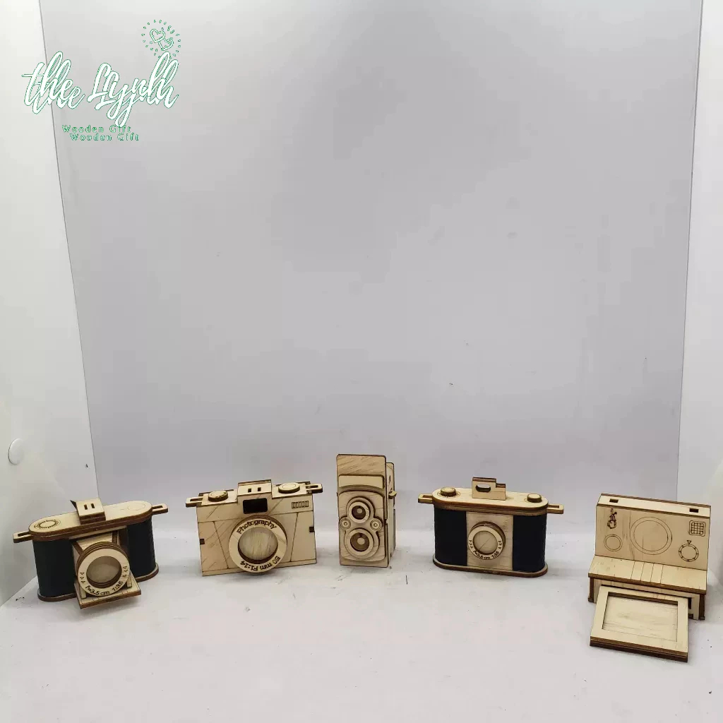 Mô hình Máy Ảnh Cổ 3D bằng gỗ plywood 3mm lắp sẵn | LynhDecor miễn phí khắc tên theo yêu cầu