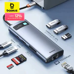Chia Cổng Baseus 8 in 1 USB C Hub Type C sang Cổng Ethernet 4K HDMI PD 100W cho Dell USB 3.0 Xiaomi Samsung — ảnh 2