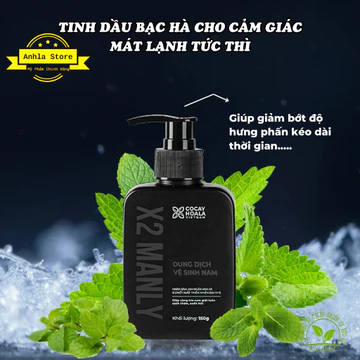 Dung Dịch Vệ Sinh Nam X2 Manly - Gel Vệ Sinh Nam X2 Manly 150ml - Làm Sạch Khử Mùi Vùng Kín Nam