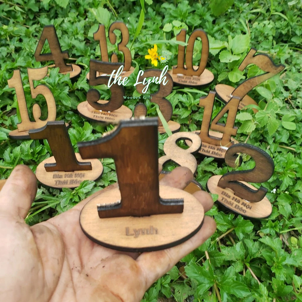 Thẻ số để bàn cà phê - FREE LOGO