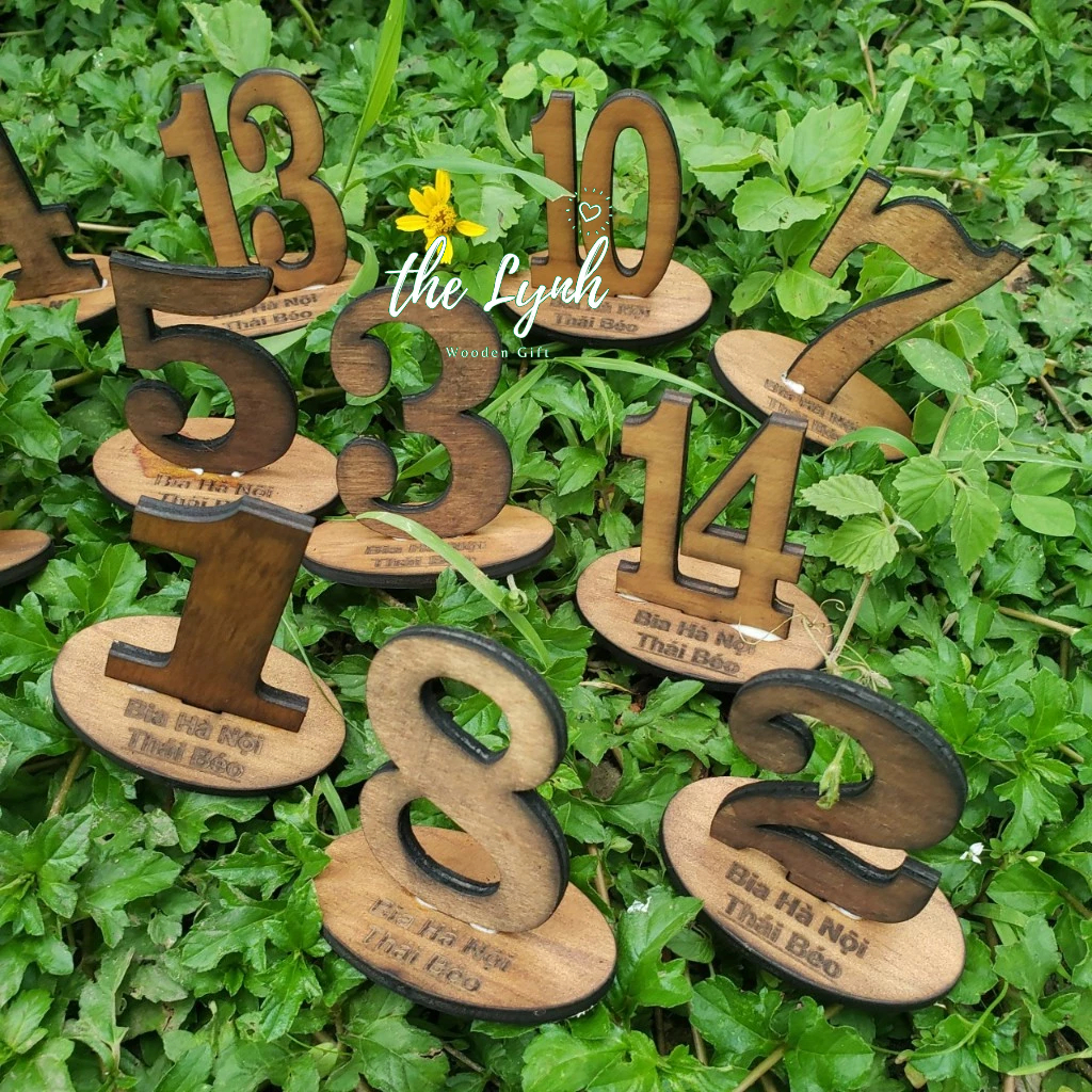 Thẻ số để bàn cà phê - FREE LOGO