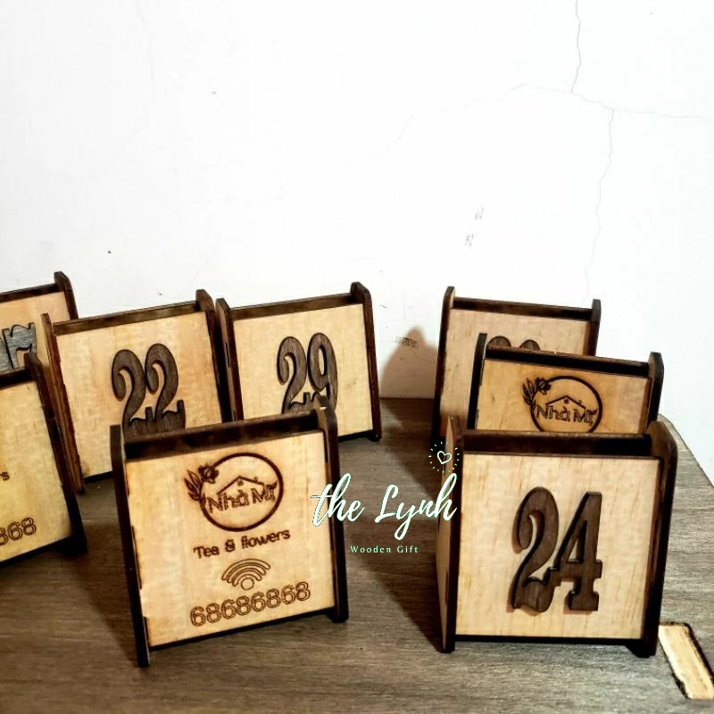 Thẻ bàn A gỗ quán cafe - FREE LOGO NỘI DUNG KHẮC TÊN QUÁN