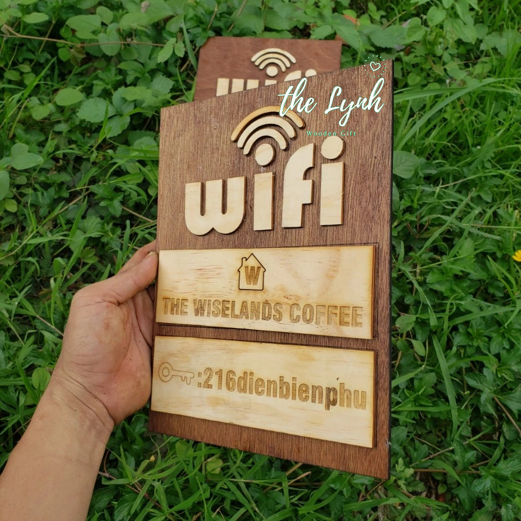 Bảng gỗ wifi 20*26cm FREE KHẮC THEO YÊU CẦU