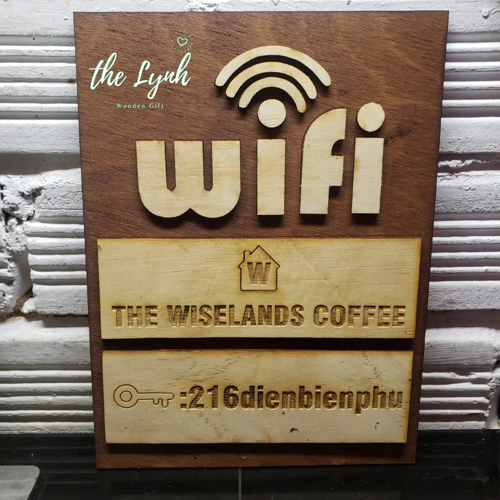 Bảng gỗ wifi 20*26cm FREE KHẮC THEO YÊU CẦU