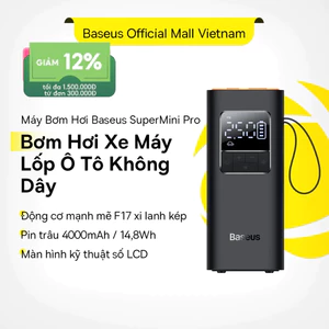 Máy bơm không khí ô tô không dây Baseus Máy nén khí di động cho ô tô Xe máyđạp Máy bơm lốp điện màn hình kỹ thuật