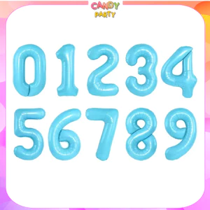 Bong Bóng Số Xanh Pastel Cỡ Đại 70CM Trang Trí Sinh Nhật, Thôi Nôi Cho Bé Trai Bé Gái Siêu Cute