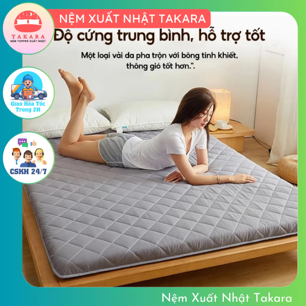 Nệm ngủ văn phòng gấp gọn tiện lợi êm ái, nệm ktx, nệm đơn mỏng đủ size ...
