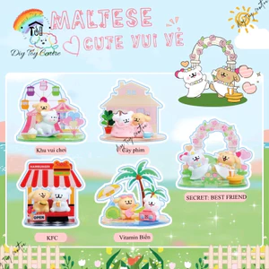 Blind Box Hộp Mù đồ chơi tượng mô hình chó cún Maltese Cute mini (kèm phụ kiện)🐕MALTESE CUTE VUI VẺ🐕