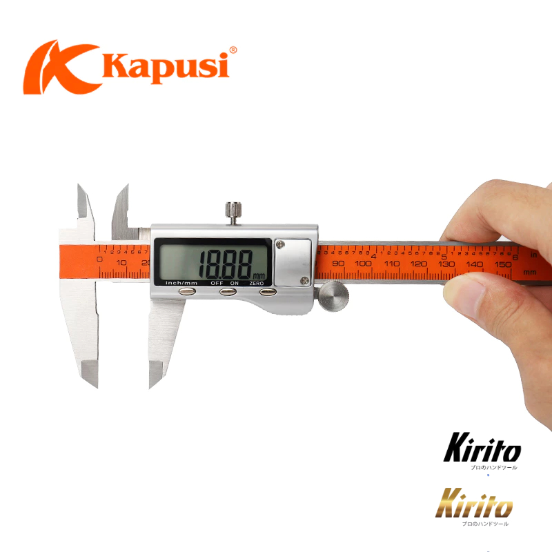 Thước kẹp điện tử cao cấp hãng Kapusi Nhật Bản. Độ chính xác cực cao, thân làm bằng thép không rỉ