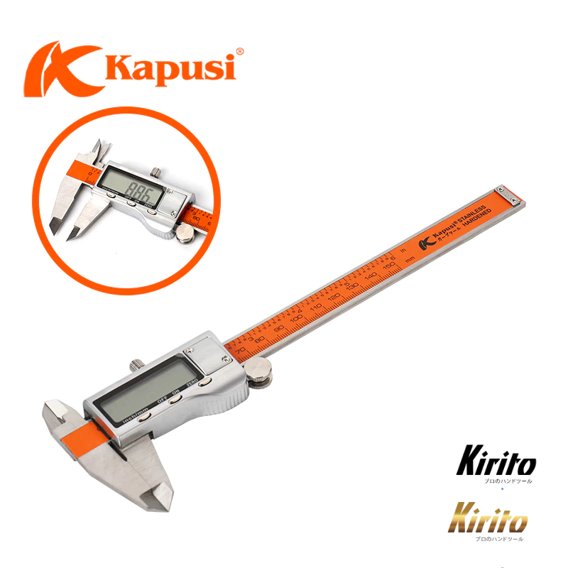 Thước kẹp điện tử cao cấp hãng Kapusi Nhật Bản. Độ chính xác cực cao, thân làm bằng thép không rỉ