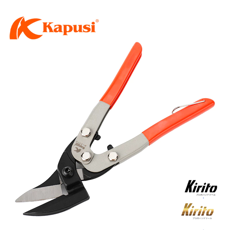 Kéo Cắt Tôn Mỏ Nghiêng 45 Độ Kapusi K0077 10 Inch Chính Hãng, Lưỡi Thép CR-V Cắt Tôn Sắc Bén